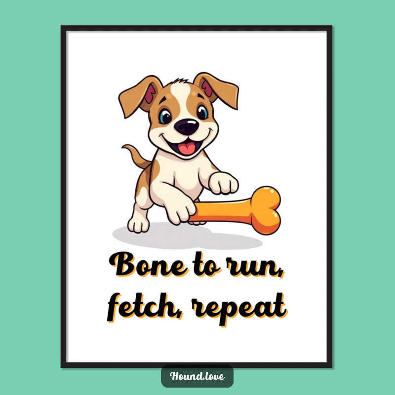 Free Printable Hound Wall Art: Funny Pouncing Dog Decor Downloadable for Playful Spaces