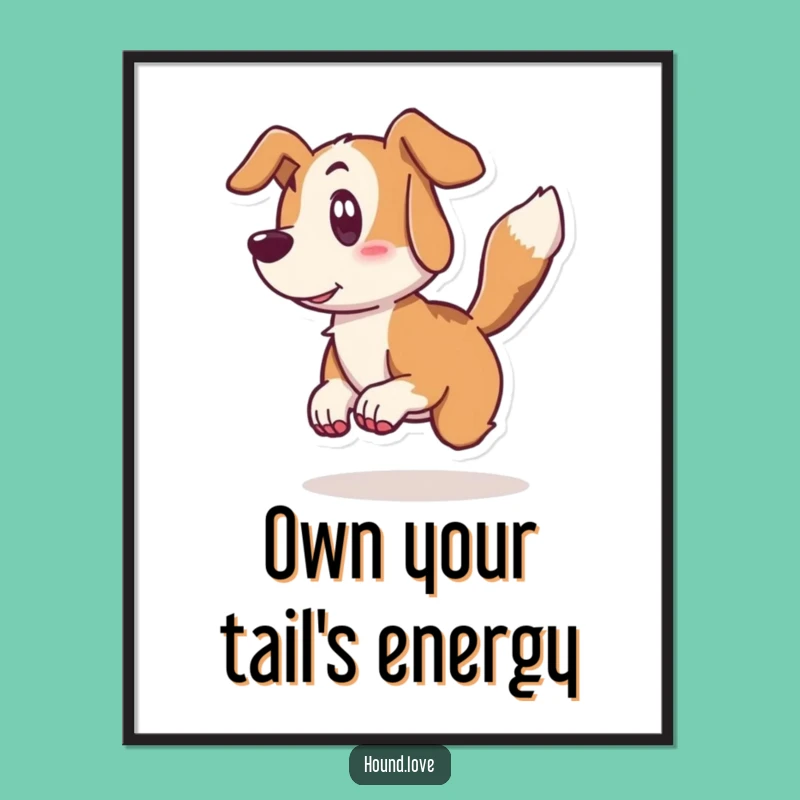 Free Printable Hound Wall Art: Funny Surprised Dog Tail Wag Downloadable Decor