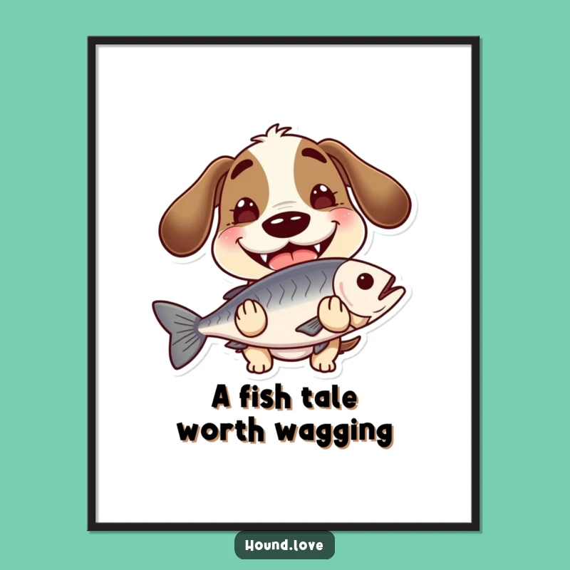 Free Printable Wall Art: Grinning Hound Fish Humorous Downloadable Decor