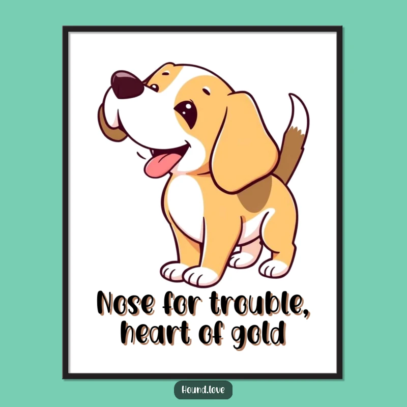 Free Printable Wall Art: Joyful Hound Sniffing for Funny & Whimsical Home Decor