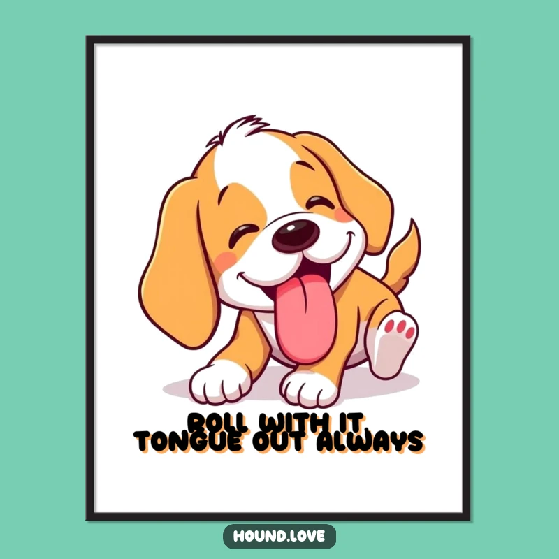Funny Hound Art Free Printable: Comical Tumble Downloadable Decor