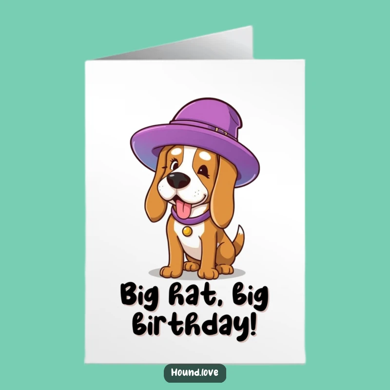 Free Printable Birthday Card: Funny Dog Hat, Humorous Canine Birthday Downloadable