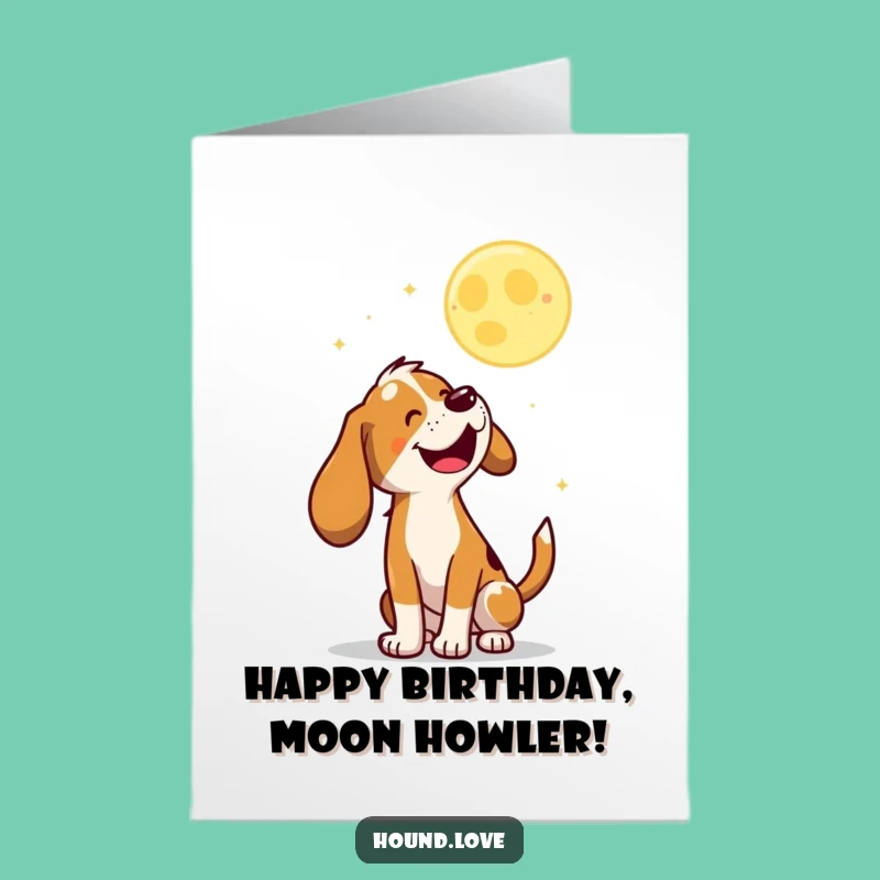 Free Printable Birthday Card: Baying Hound DIY Downloadable Gift for Joyful Wishes