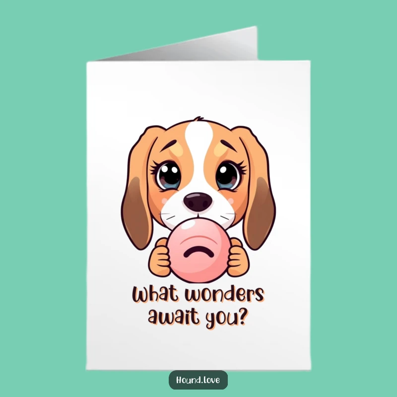 Free Printable Curious Hound Birthday Card: Funny Peek Downloadable Gift