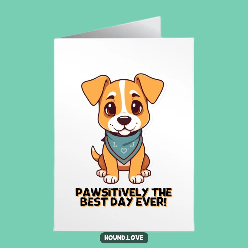 Funny Free Printable Birthday Card: Proud Hound Dog, Jaunty Bandana, Downloadable DIY Gift