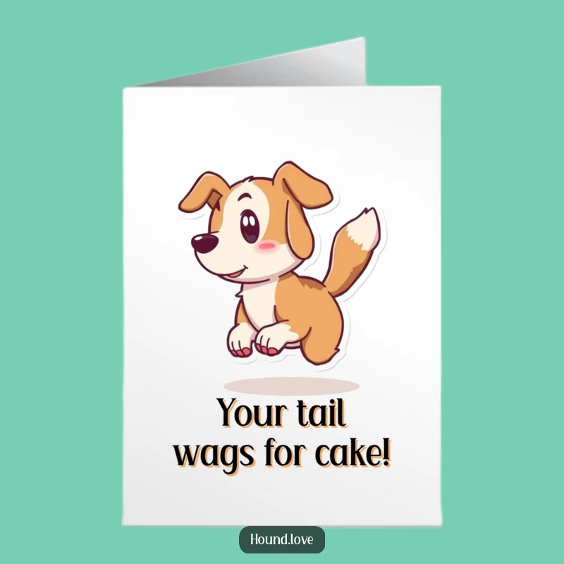 Free Printable Hound Birthday Card: Surprised Tail Wag Funny Downloadable Gift