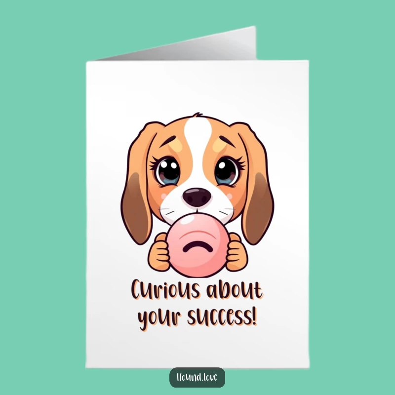 Free Printable Curious Hound Congrats Card: Funny Peek Downloadable Gift
