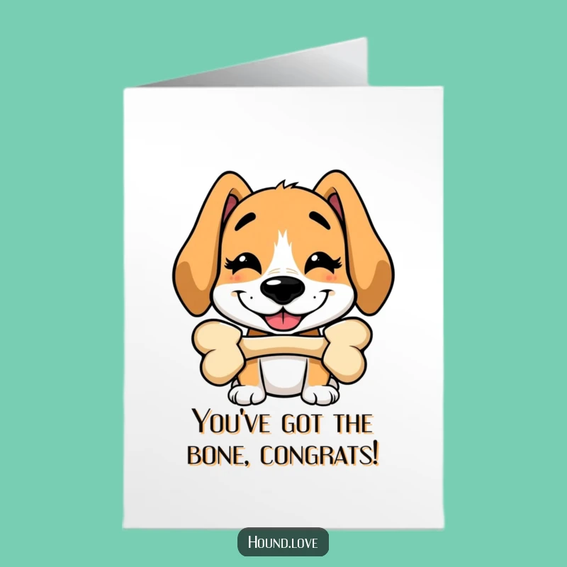 Free Printable Silly Hound Congrats Card: Celebrate with Goofy Charm