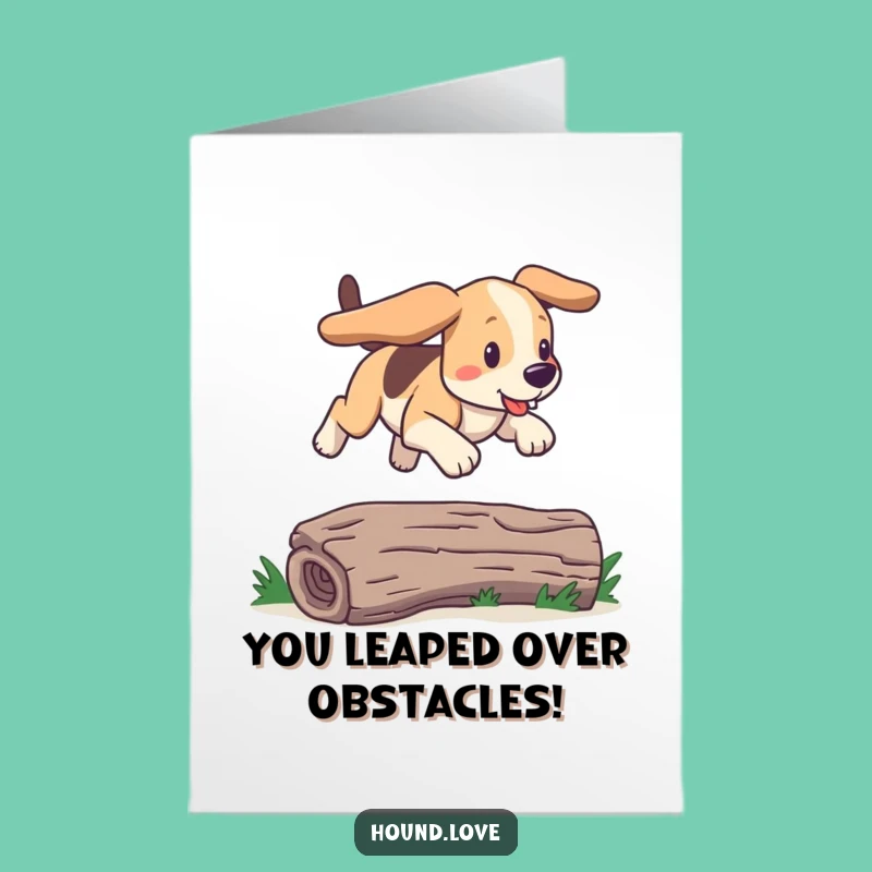 Happy Bounds Congrats Card Free Printable: Floppy Ears Downloadable Success