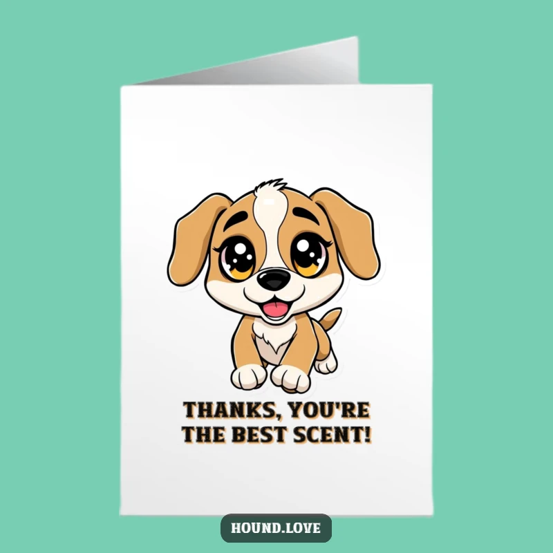 Free Printable Funny Hound Sparkle Eyes Thank You Card - Excited Downloadable Gift
