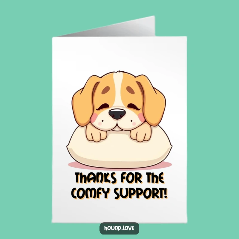 Free Printable Hound Thank You Card: Funny Comfy Dog Downloadable for Heartfelt Appreciation
