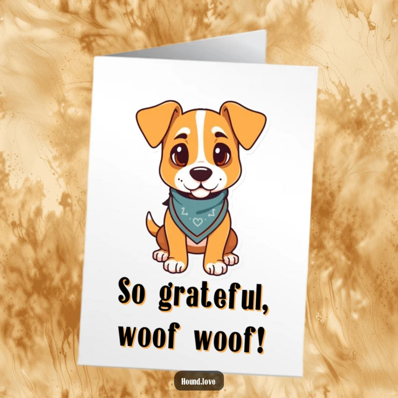 Funny Free Printable Thank You Card: A proud hound dog sporting a cool bandana, expressing thanks.