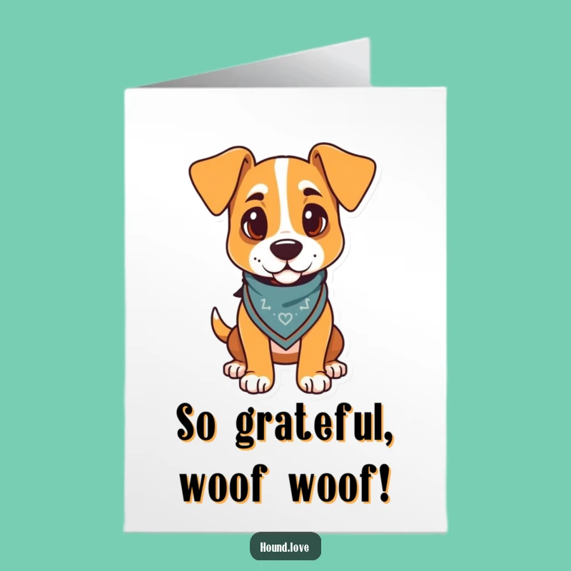Free Printable Thank You Card: Proud Hound Dog, Stylish Bandana, Humorous Downloadable