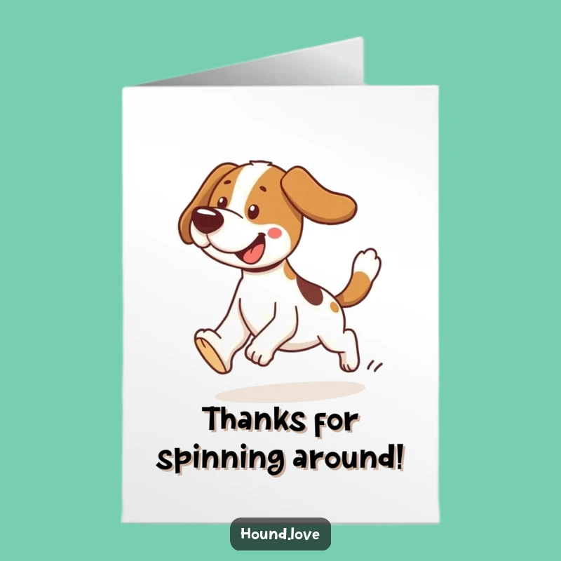 Thank You Hound Card Free Printable: Goofy Chase Downloadable Thanks