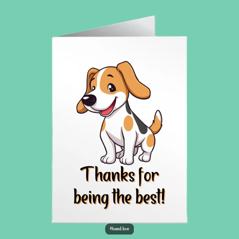 Thank You Hound Card Free Printable: Loyal Pup Downloadable Thanks