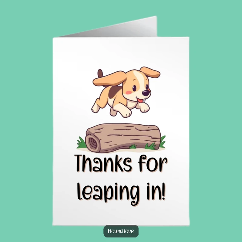Thank You Hound Card Free Printable: Joyful Jump Downloadable Thanks