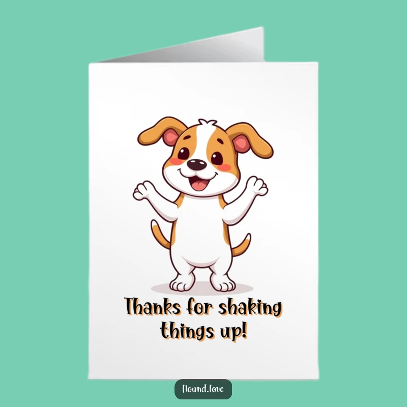 Free Printable Hound Thank You Card: Funny Wiggly Dance Downloadable Gift