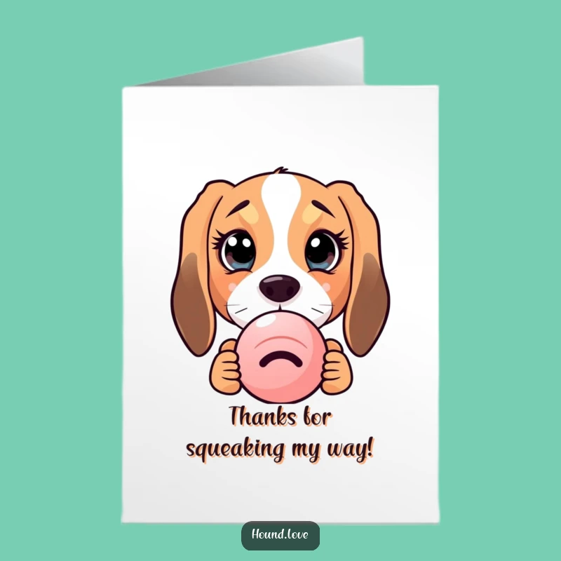 Free Printable Curious Hound Thank You Card: Funny Peek Downloadable Gift