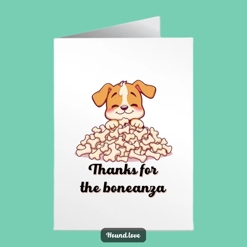 Free Printable Hound Thank You Card: Bone Appreciation Downloadable Gift