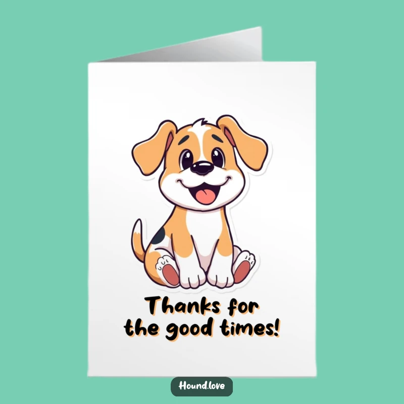 Free Printable Dog Thank You Card: Happy Wriggle Hound for Your Kindness!