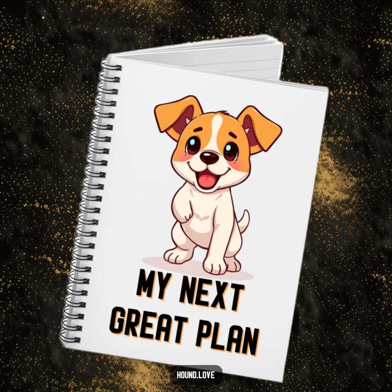 Funny Notebook: An excited hound, ready to assist with note-taking, featuring a playful design for dog lovers.