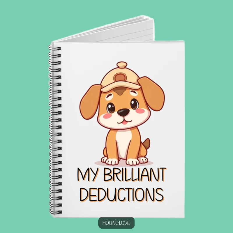 Funny Detective Hound Notebook - Curious Pose Journal, Clever Funny Gift