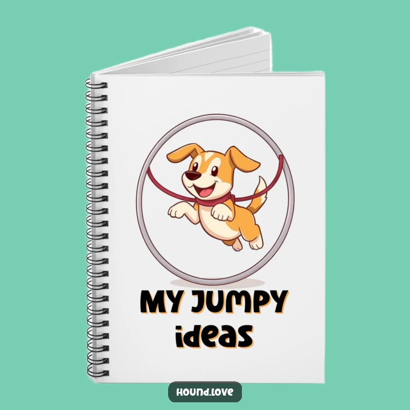 Funny Leaping Hound Notebook: Joyful Hoop Journal, Hilarious Funny Gift