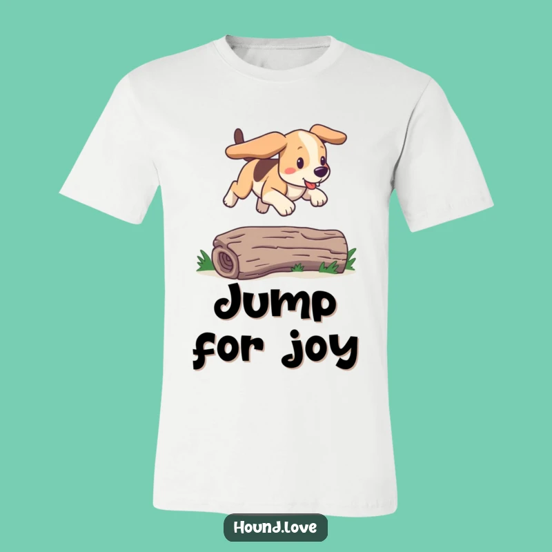 Funny Bounding Hound T-Shirt: Show Your Spirit with this Jumping Dog Tee Gift