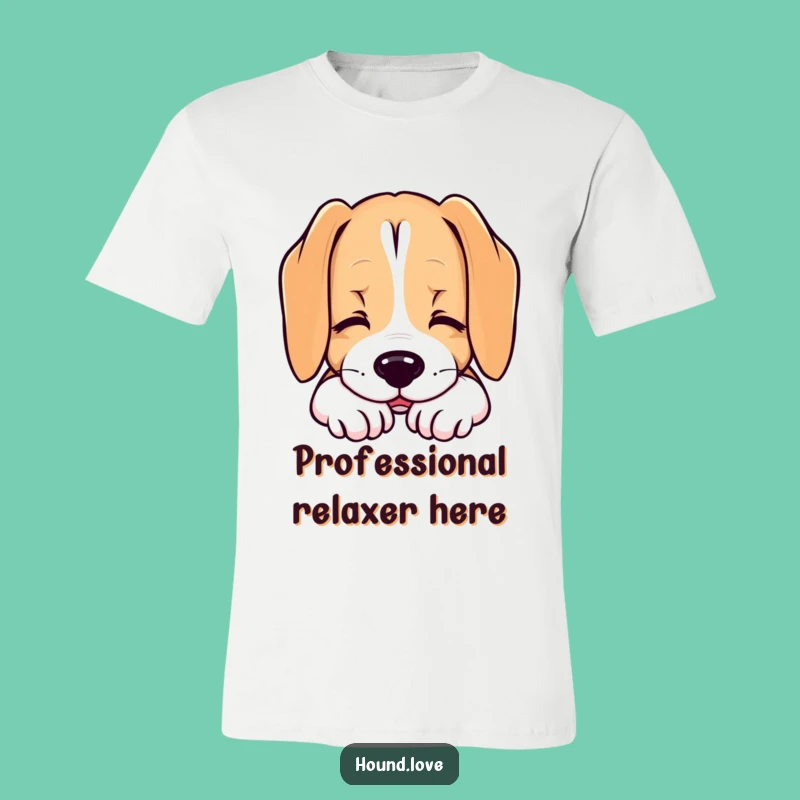 Funny Relaxed Hound Sigh T-Shirt, Contented Dog Tee, Peaceful Gift