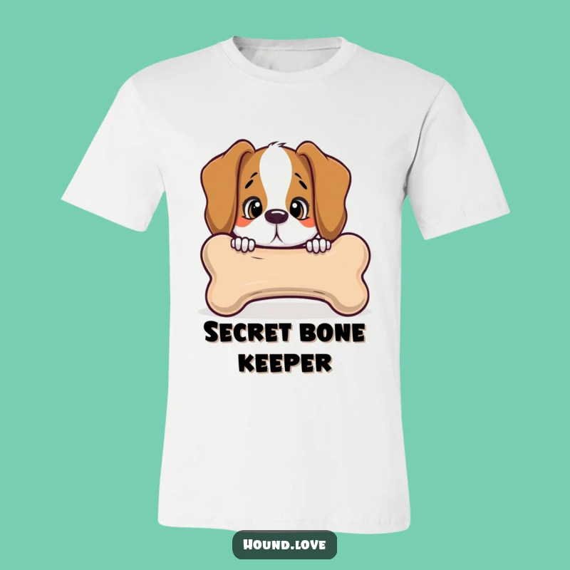Funny Hound Bone Tee - Curious Peek, Talking Bone Humor Shirt!