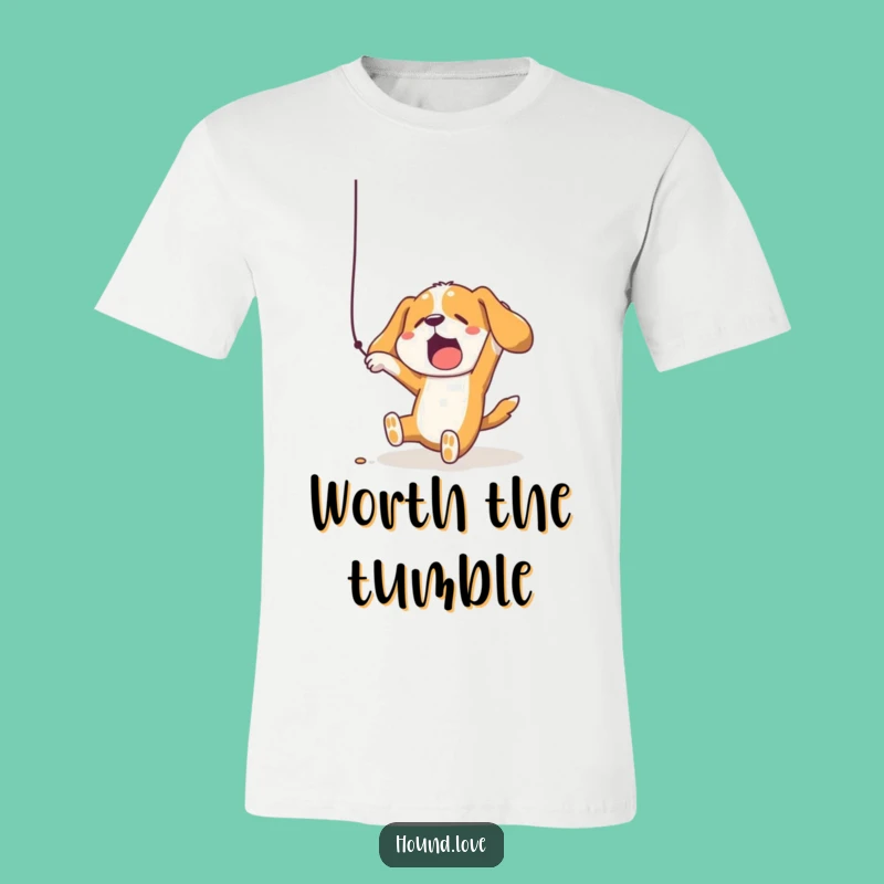 Funny Falling Hound T-Shirt - Hilarious Klutz Character Tee for Laughs