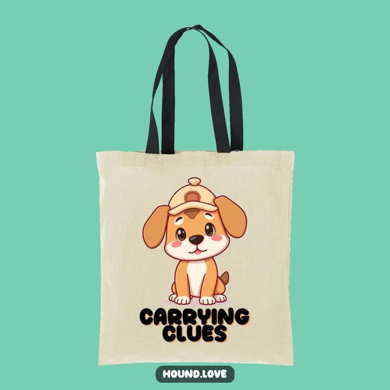 Funny Detective Hound Tote Bag - Curious Pose Carry-All, Adorable Funny Gift