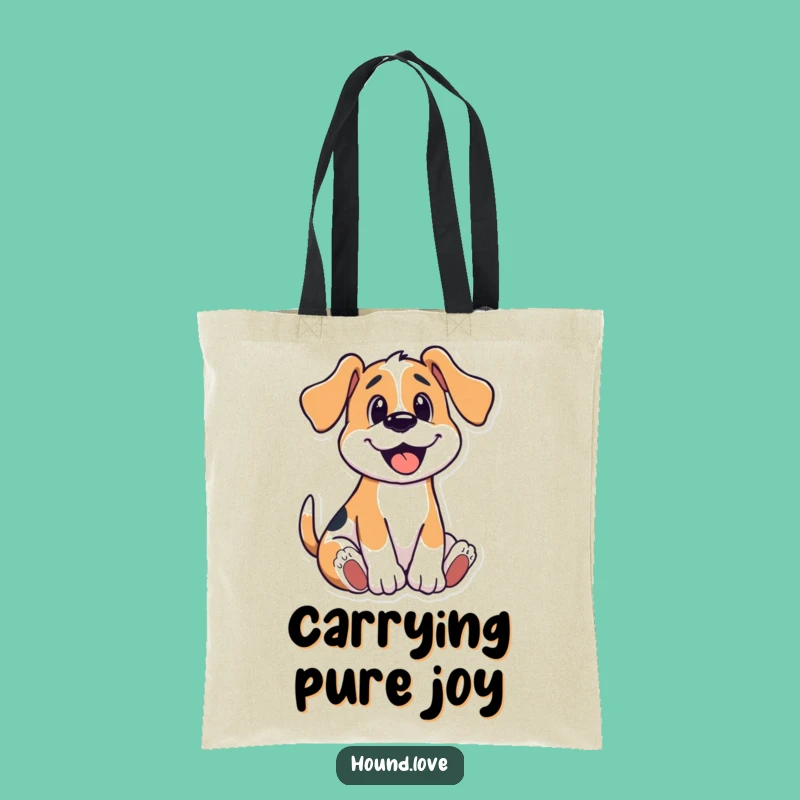 Funny Hound Wriggle Tote Bag, Happy Dog Carrier, Playful Everyday Gift