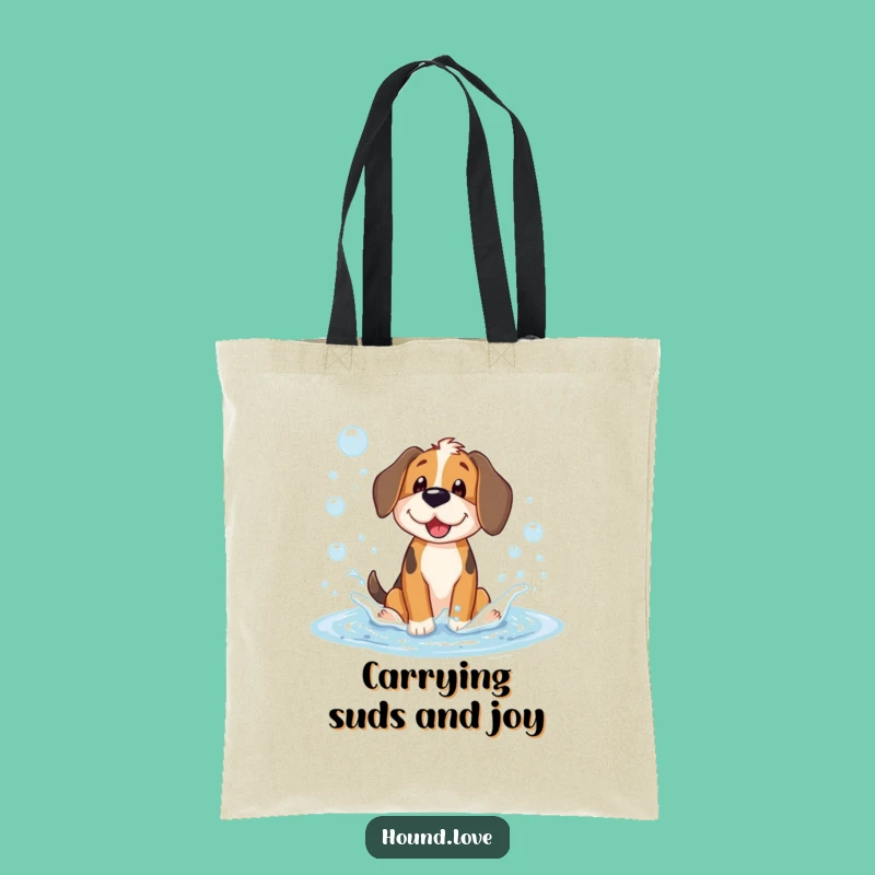 Funny Hound Bubble Puddle Tote Bag: Carry Your Essentials with Hilarious Style