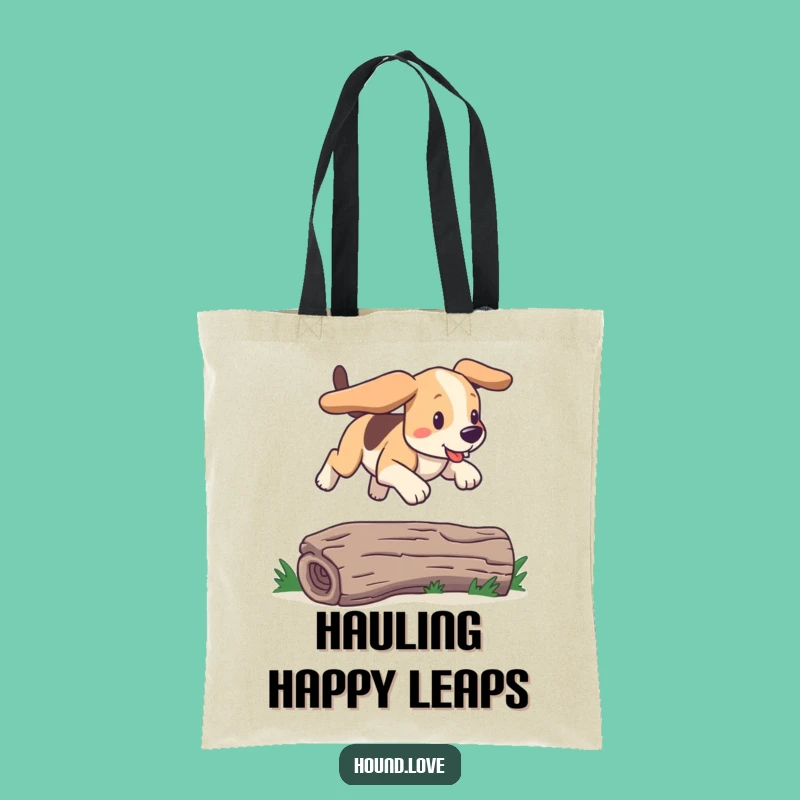 Funny Bounding Hound Tote Bag: Carry Your Essentials with a Hilarious Leap Gift